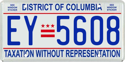 DC license plate EY5608