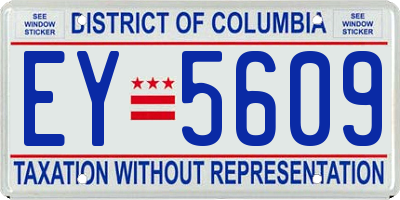 DC license plate EY5609