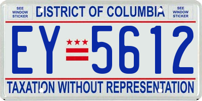 DC license plate EY5612