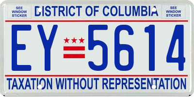 DC license plate EY5614