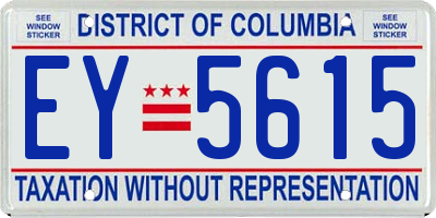 DC license plate EY5615