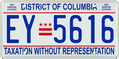 DC license plate EY5616