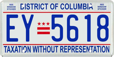 DC license plate EY5618