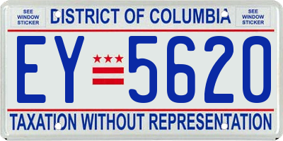 DC license plate EY5620