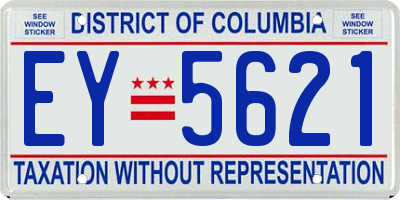 DC license plate EY5621