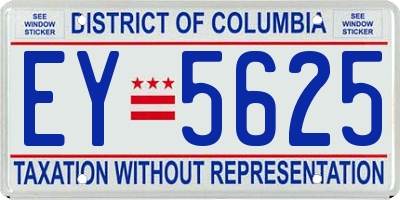 DC license plate EY5625