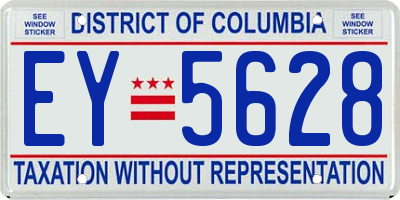 DC license plate EY5628