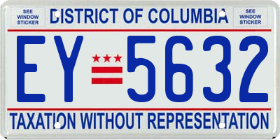 DC license plate EY5632