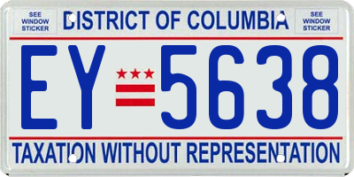 DC license plate EY5638