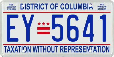 DC license plate EY5641