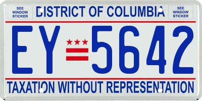 DC license plate EY5642