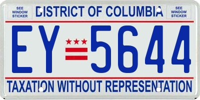 DC license plate EY5644