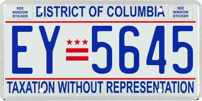 DC license plate EY5645