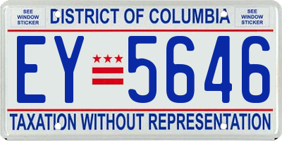 DC license plate EY5646