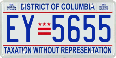 DC license plate EY5655