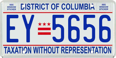 DC license plate EY5656