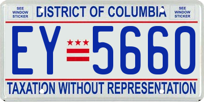 DC license plate EY5660