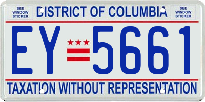 DC license plate EY5661