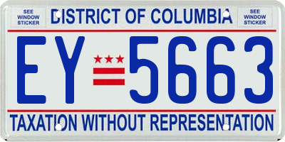 DC license plate EY5663