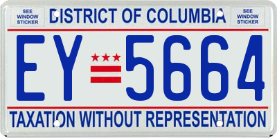 DC license plate EY5664