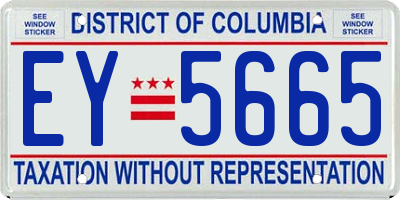 DC license plate EY5665