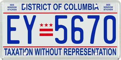 DC license plate EY5670