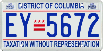 DC license plate EY5672