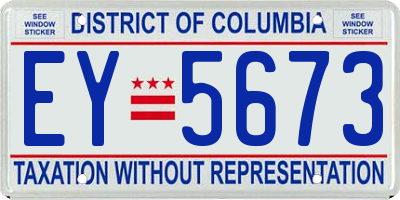 DC license plate EY5673