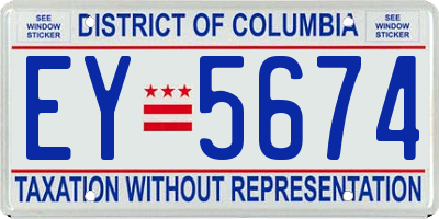 DC license plate EY5674