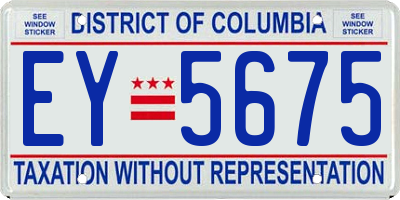 DC license plate EY5675