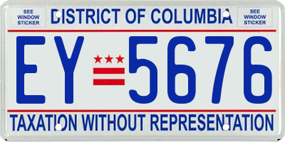 DC license plate EY5676