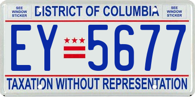 DC license plate EY5677