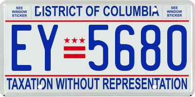 DC license plate EY5680