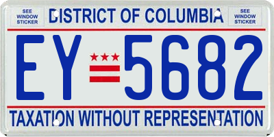 DC license plate EY5682