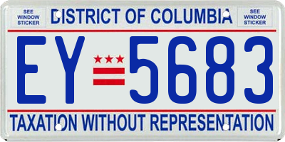 DC license plate EY5683