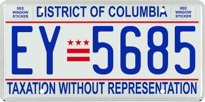 DC license plate EY5685