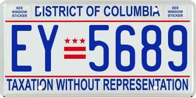 DC license plate EY5689