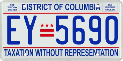 DC license plate EY5690