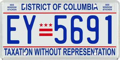 DC license plate EY5691