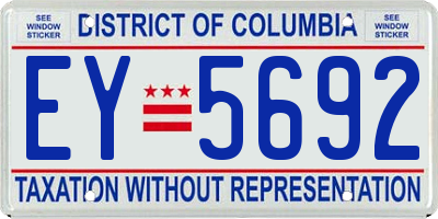 DC license plate EY5692