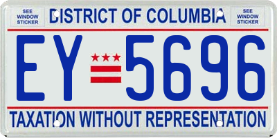 DC license plate EY5696