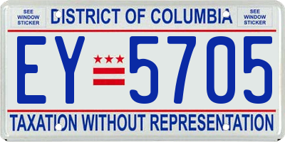 DC license plate EY5705