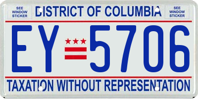 DC license plate EY5706