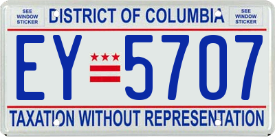 DC license plate EY5707