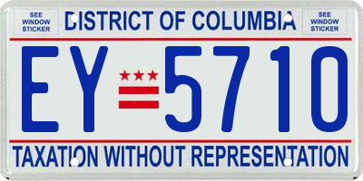 DC license plate EY5710