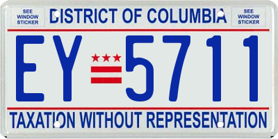 DC license plate EY5711