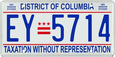 DC license plate EY5714