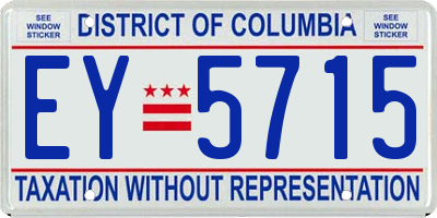 DC license plate EY5715