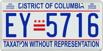 DC license plate EY5716