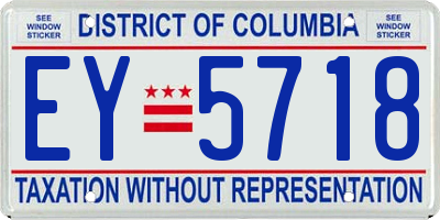 DC license plate EY5718